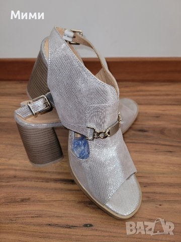 Нови златисти сандали естествена кожа, снимка 5 - Сандали - 44484156