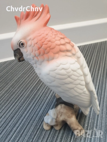 Royal Dux Bohemia статуетка 18см/Роял Дюкс Бохемия стара порцеланова фигура на папагал