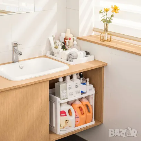 HAIXIN 3-етажна пластмасова подвижна количка, мобилни рафтове за съхранение, многофункционална , снимка 5 - Етажерки - 47486330