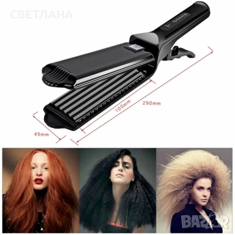 Професионална турмалинова преса за коса с йони, за всички типове коса , снимка 5 - Преси за коса - 51435246