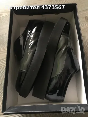 Италиански дамски обувки от естествена кожа, лачени,номер 38,цвят черно-сиво,марка Osvaldo Rossi., снимка 2 - Дамски ежедневни обувки - 49459754