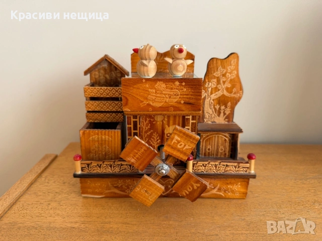 Дървен музикален сувенир с две танцуващи патета, снимка 5 - Антикварни и старинни предмети - 53073865