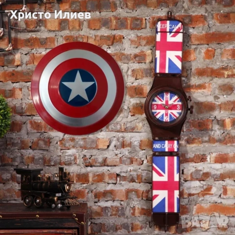 Щит на Капитан Америка Captain America 60см реалистичен модел метален, снимка 15 - Други - 53221959