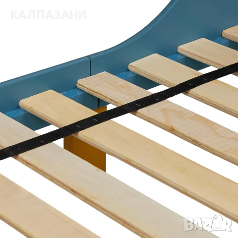 Детско Дървено Легло със Защита от Падане, Ламелна Подматрачна Рамка 140/70 см, Удобна Поставка - MO, снимка 8 - Мебели за детската стая - 41443465