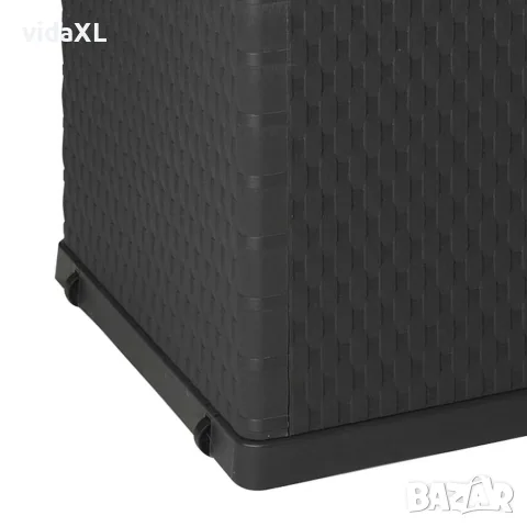 vidaXL Градински сандък за съхранение антрацит 120x56x63 см PP ратан, снимка 7 - Ракли - 56147654