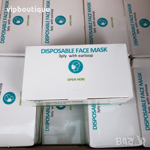 Медицински Еднократни Трислойни Предпазни Маски За Лице, снимка 7 - Медицински консумативи - 29417701