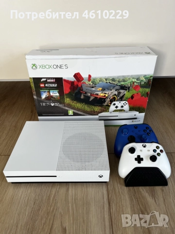 Xbox One S 1TB + 2 контролера + 5 игри + зарядна станция + кутия, снимка 5 - Xbox конзоли - 55846454