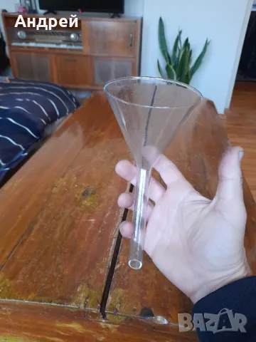 Стара стъклена фуния #3, снимка 1