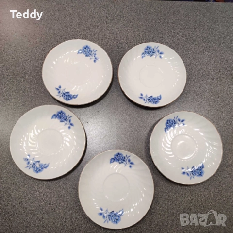 Чинийки, стар български порцелан, 5 броя