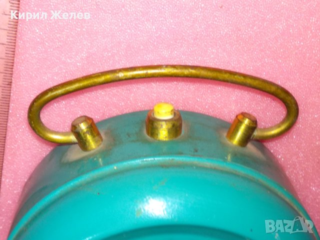 JANTAR MADE in USSR Стар РУСКИ БУДИЛНИК МЕХАНИЧЕН НАСТОЛЕН ЧАСОВНИК ЯНТАР СССР 43687, снимка 15 - Антикварни и старинни предмети - 44466351