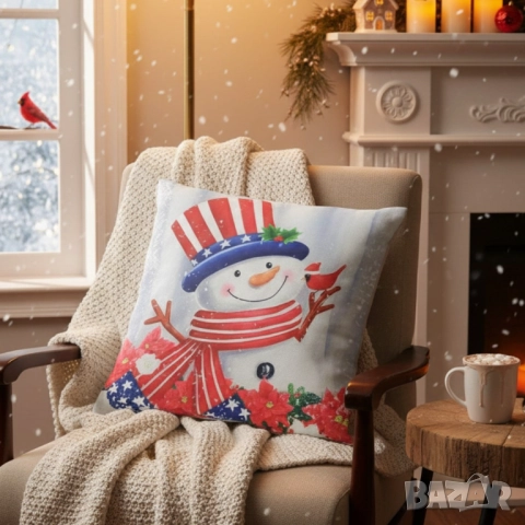 Коледни декоративни калъфки за възглавници – 7 уникални празнични дизайна, 45×45 см - 6бр в комплект, снимка 9 - Други - 52134076