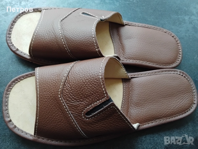 Чехли, 44 номер, кожени, снимка 2 - Мъжки чехли - 52679836