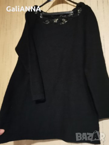 СТРАХОТНА ТУНИКА ПЛЕТИВО С ЕФЕКТНА ЯКА 2XL, снимка 6 - Блузи с дълъг ръкав и пуловери - 35268276