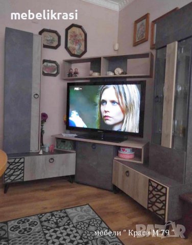 Секция  " Нола" подходяща за ъглов и прав монтаж! В цвят Тъмен бетон / Дъб брауни , снимка 1