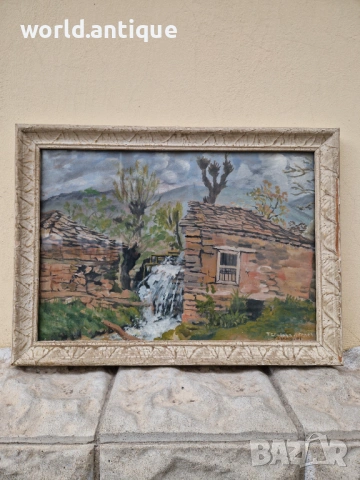 Стара прекрасна антикварна картина български автор , снимка 2 - Картини - 53913180
