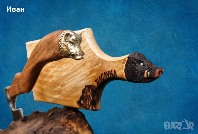 Брадва ръчна изработка ловен комплект Диво прасе подарък за мъж , снимка 5 - Ножове - 49609801