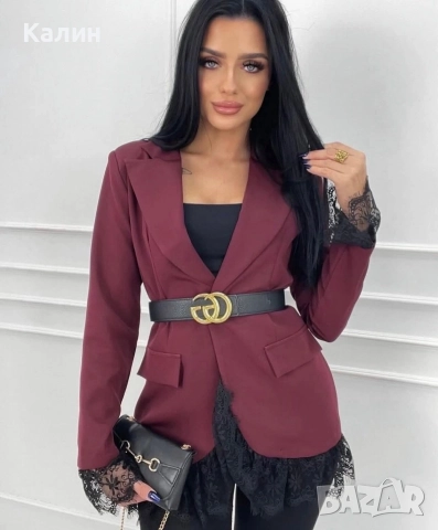 Дамско сако с дантела - три цвята - 68 лв., снимка 3 - Сака - 52795092
