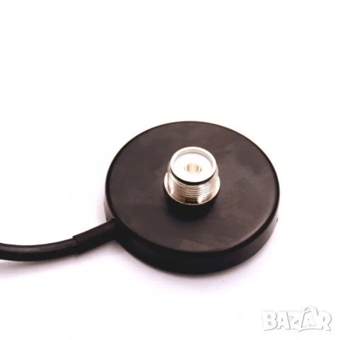 Компактна магнитна основа за антена 55 mm с 5 м RG58 кабел и PL-259 – лесен монтаж, стабилно закрепв, снимка 2 - Друга електроника - 53999328