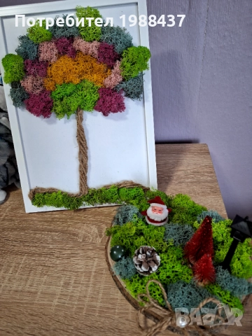 Коледна декорация от скандинавски мъх, снимка 3 - Стайни растения - 52651276