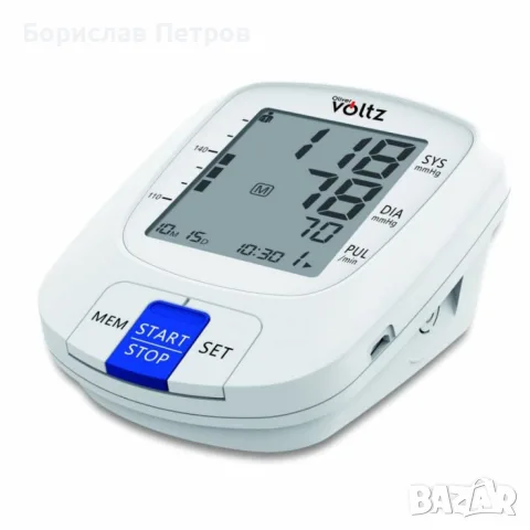 Апарат за кръвно налягане Voltz, Маншет, 2х90 позиции памет, LCD дисплей, Бял, снимка 2 - Уреди за диагностика - 55991985