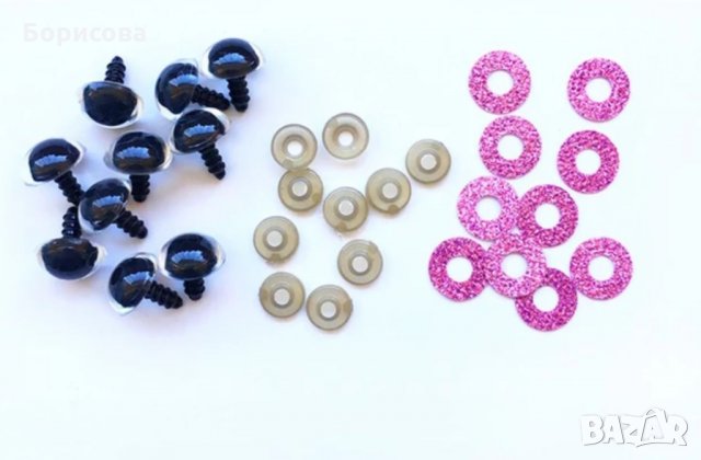 Блестящи очички на винт за плетени играчки, декорация, амигуруми , снимка 4 - Други - 30338239