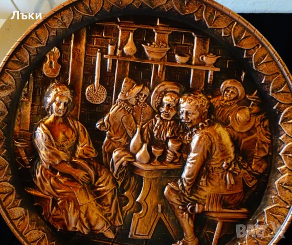 Релефна медна картина,медно пано 40 см. , снимка 2 - Пана - 30707106