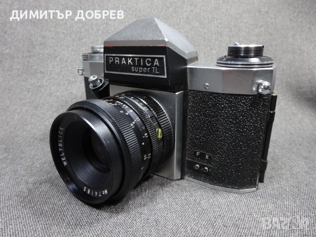 СТАР РЕТРО СОЦ ГДР DDR SLR ФОТОАПАРАТ PRAKTICA SUPER TL + ОБЕКТИВ WELTBLICK 35MM M42, снимка 3 - Фотоапарати - 53942675
