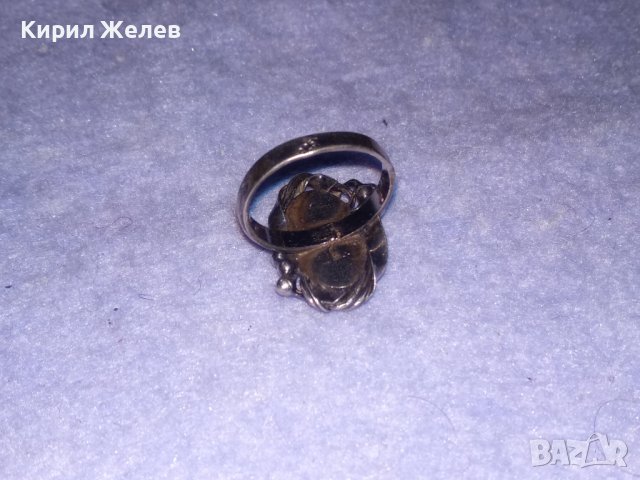 СТАРИНЕН АР НУВО СРЕБЪРЕН ВИСОКА ПРОБА ПРЪСТЕН с ШЛИФОВАН БЯЛ ИВИЧЕСТ АХАТ и ПЕЧАТ на БИЖУТЕРА 34441, снимка 11 - Антикварни и старинни предмети - 39547206