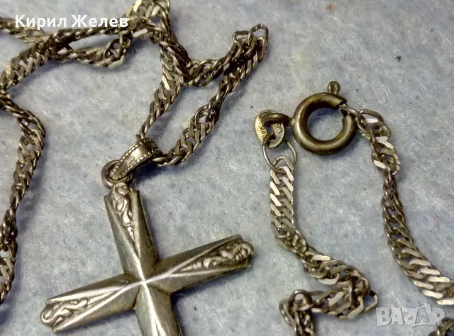 СТАР ОРНАМЕНТИРАН СРЕБЪРЕН КРЪСТ СРЕБРО 835 N с СРЕБЪРНА ВЕРИЖКА СРЕБРО 900 МАЙСТОРСКА РАБОТА 50113, снимка 10 - Антикварни и старинни предмети - 49913117