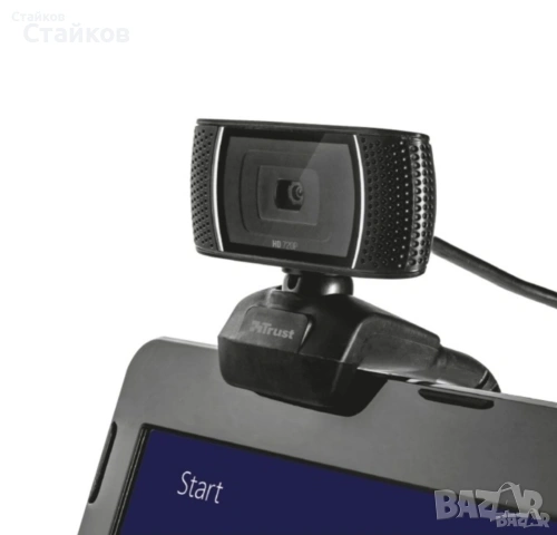 Уеб камера Trust Trino 18679, HD, микрофон, USB, черна , снимка 6 - Слушалки за компютър - 53227154