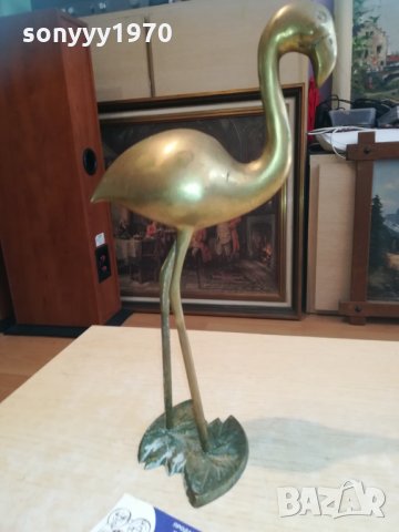 голямо фламинго-мед/месинг/бронз-33х20х16см, снимка 7 - Колекции - 30243701