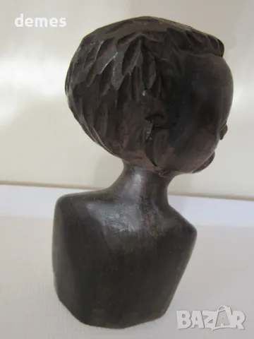 Глава на мъж-фигура от абанос от Гана, Африка, снимка 6 - Статуетки - 49509346