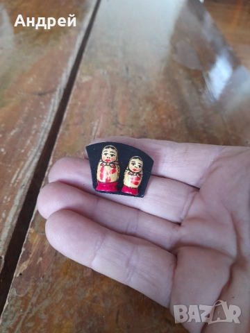 Стара брошка матрьошки, снимка 2 - Други ценни предмети - 51810757