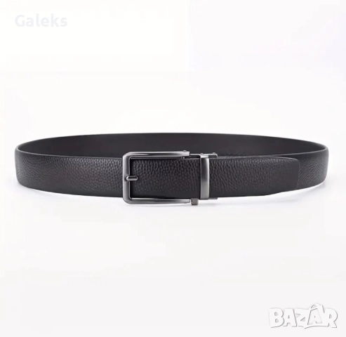 Мъжки официален класически колан с автоматична катарама /Черна естествена кожа!, снимка 4 - Колани - 51884753