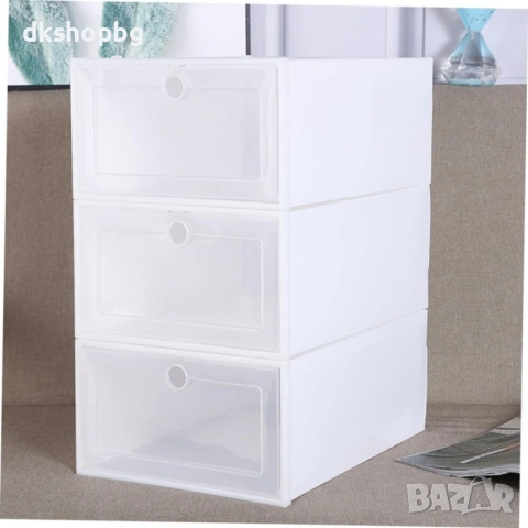 4948 Кутия за обувки XL 33x24x14 см – Прозрачен органайзер с предно отваряне, снимка 7 - Други стоки за дома - 54347899