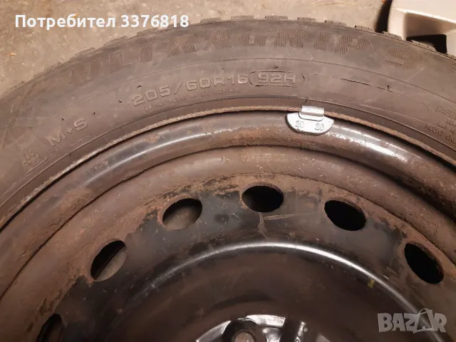 4бр. стоманени джанти 16" с гуми Goodyear 205/60 от Toyota, снимка 4 - Гуми и джанти - 48035788