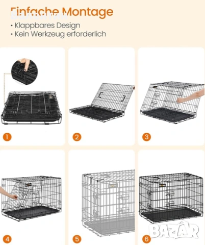 Сгъваема метална клетка за кучета, снимка 6 - За кучета - 53161380