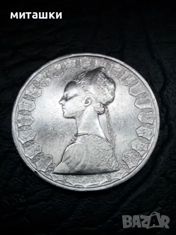 500 лири 1958 година Италия сребро, снимка 2 - Нумизматика и бонистика - 48110704