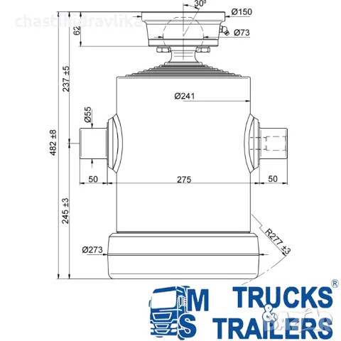 Хидравличен цилиндър DI NATALE & BERTELLI 8X1990Х240 8011S, снимка 2 - Части - 49658945