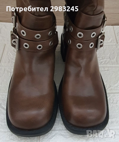 Дамски тъмнокафяви ботуши, снимка 3 - Дамски ботуши - 52796903