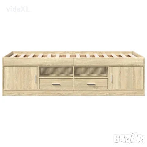 vidaXL Дневно легло с чекмеджета, без матрак, сонома дъб, 100x200 см, снимка 4 - Спални и легла - 56146861