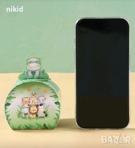 Джунгла животни обла картонена кутия кутии за лакомства подаръци рожден ден парти картонени кутийки, снимка 6 - Кутии за храна - 52137163