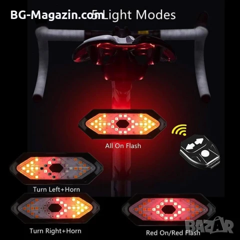 Мигачи задни светлини за колело LED стоп водоустойчив ярки за велосипед със звънец аларма USB мощен, снимка 6 - Аксесоари за велосипеди - 50963161