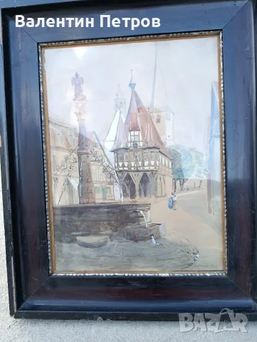 стара немска картина, снимка 2 - Картини - 55782808