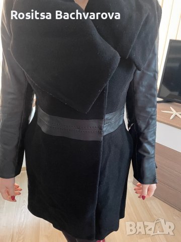 Черно палто Radeks, размер М, снимка 4 - Палта, манта - 38896140