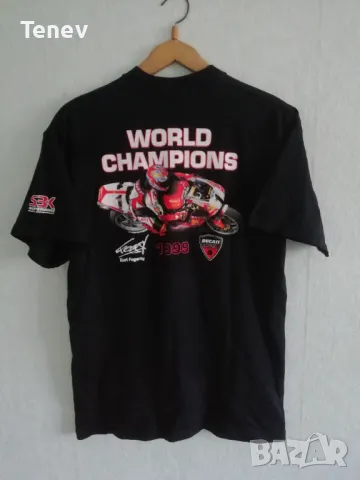 CARL FOGARTY FOGGY DUCATI 1999 WORLD CHAMPION SHIRT SUPERBIKE ОРИГИНАЛНА ТЕНИСКА , снимка 2 - Тениски - 50131366