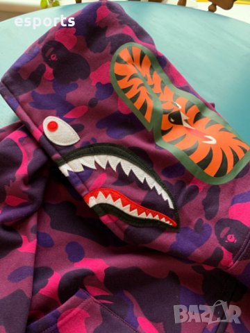 Суичър (блуза с качулка) Bape A Bathing Ape Purple Camo M L XL 2XL, снимка 3 - Суичъри - 25663455