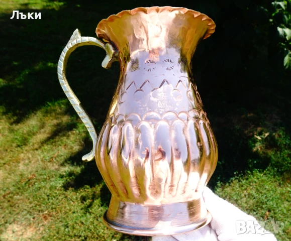 Медна кана,халба,кована чиста червена мед. , снимка 9 - Антикварни и старинни предмети - 51266046