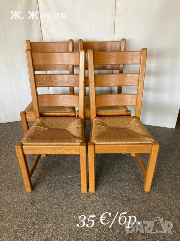 Четири масивни дървени стола, снимка 2 - Столове - 54002877