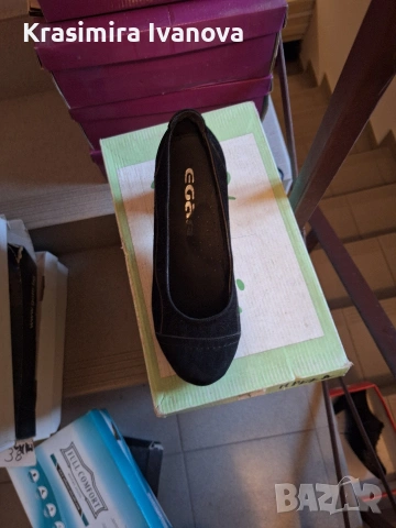 нови обувки естествен велур черен 